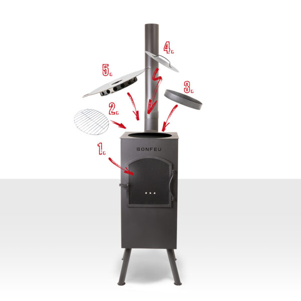 BonFeu BonCarré Gartenkamin Schwarz