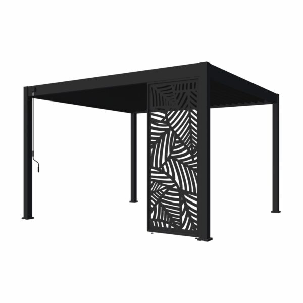 Weide Seitenwandpaneel 93cm anthrazit florales Design für Deluxe Plus Pergola
