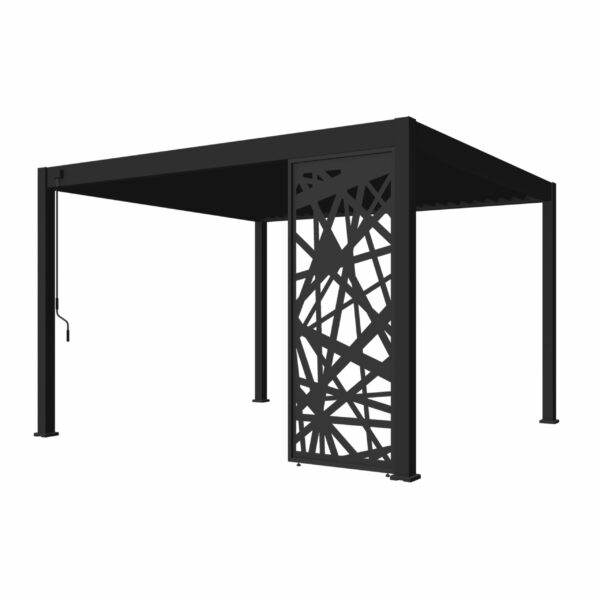 Weide Seitenwandpaneel 93cm anthrazit abstraktes Design für Deluxe Plus Pergola