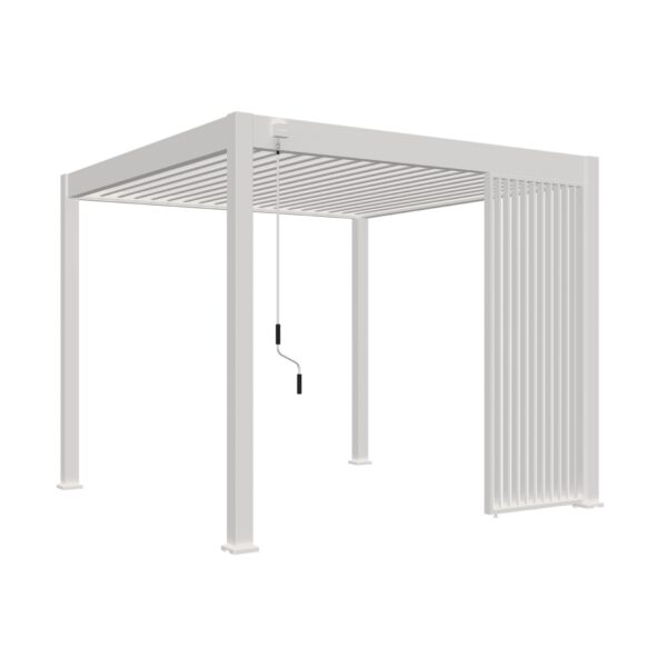 Weide Lamellenwand 0.93m vertikal für Deluxe Plus Pergola weiss