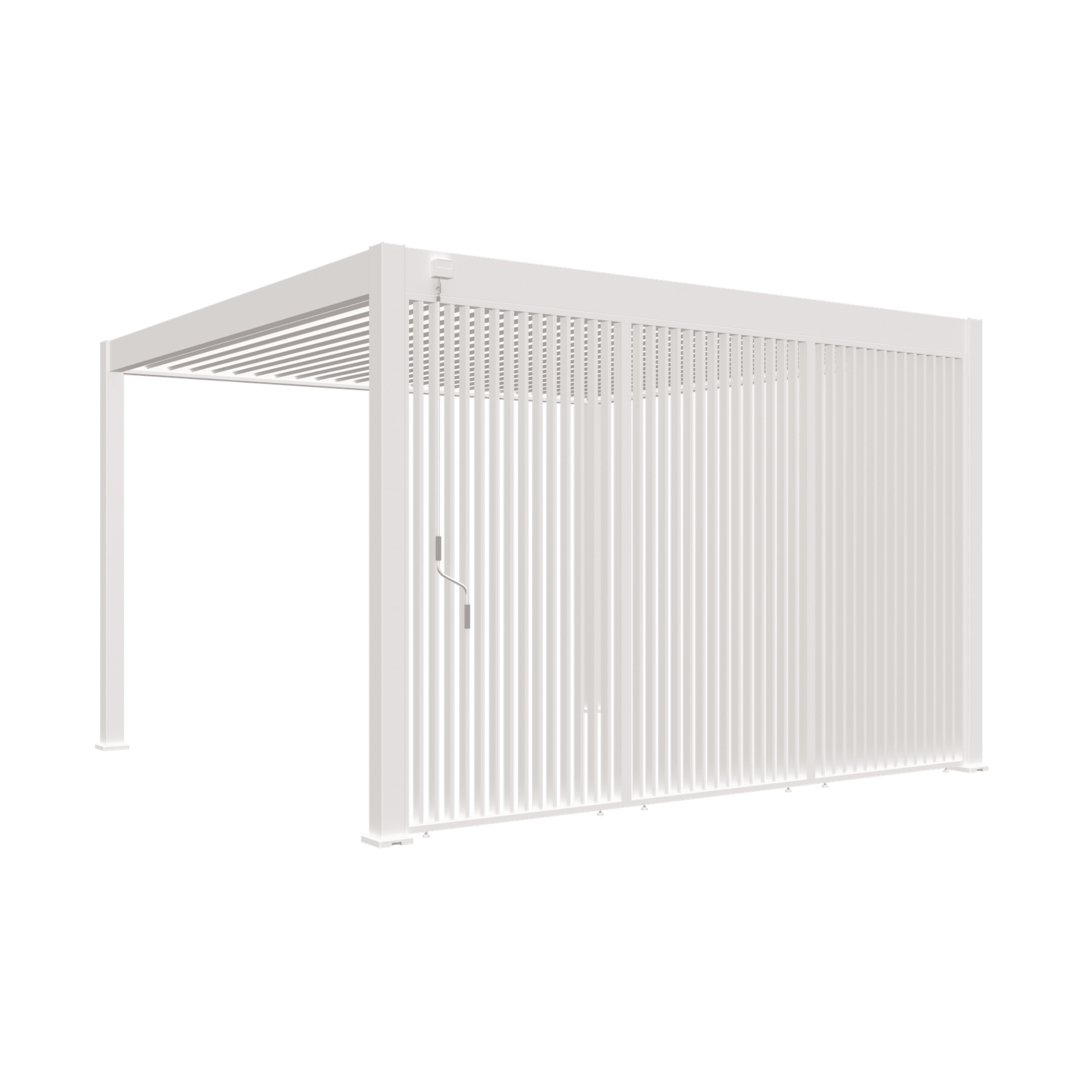 Weide Lamellenwand 0.93m vertikal für Deluxe Plus Pergola weiss – Bild 2