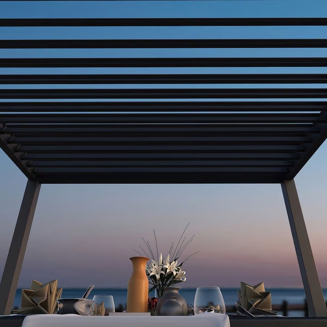 Weide Pergola Classic 3x5.3m mit Lamellendach Anthrazit – Bild 7