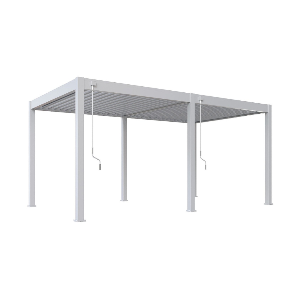 Weide Pergola Classic 3x5.3m mit Lamellendach Weiss – Bild 3