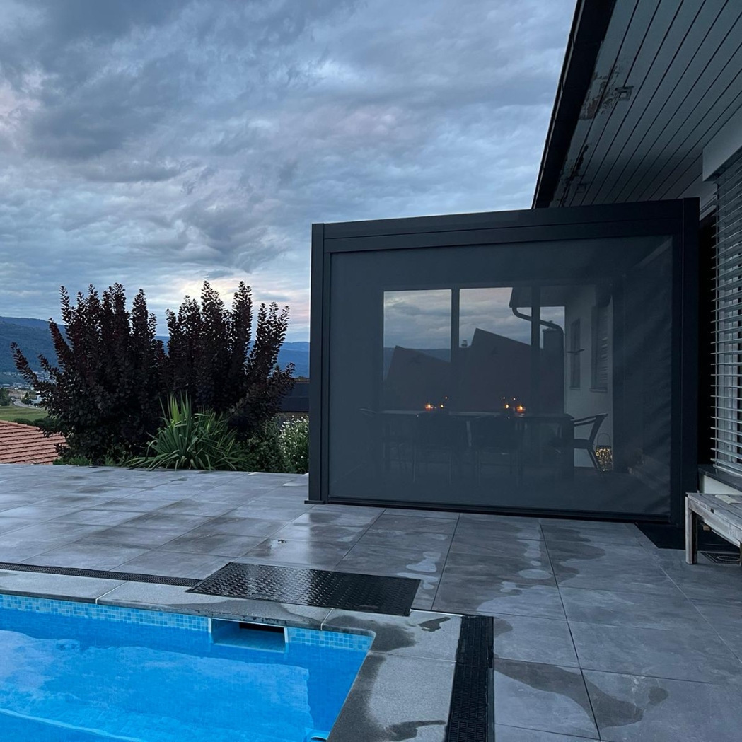 Sonnenrollo für Ventaris/Weide Pergola 3m Anthrazit – Bild 11