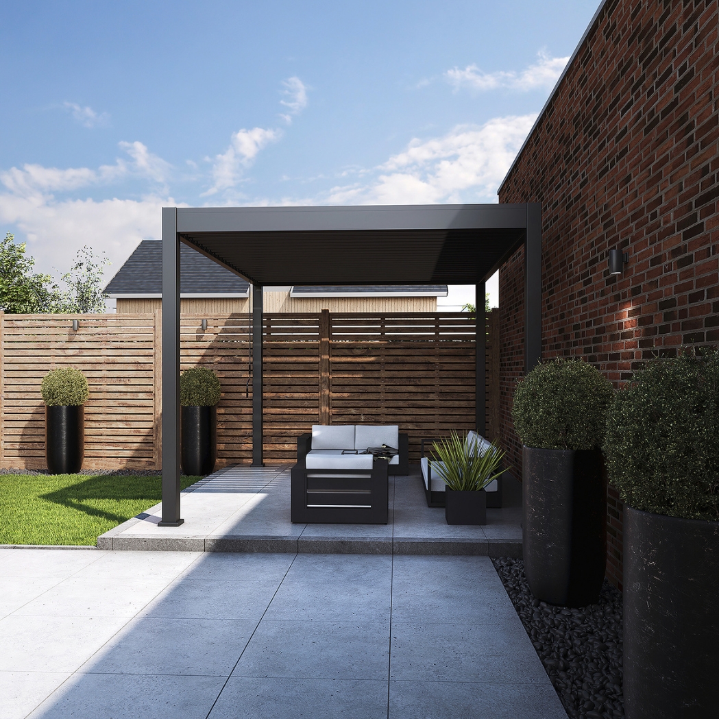 Weide Pergola Classic 3x3.6m mit Lamellendach Anthrazit – Bild 2