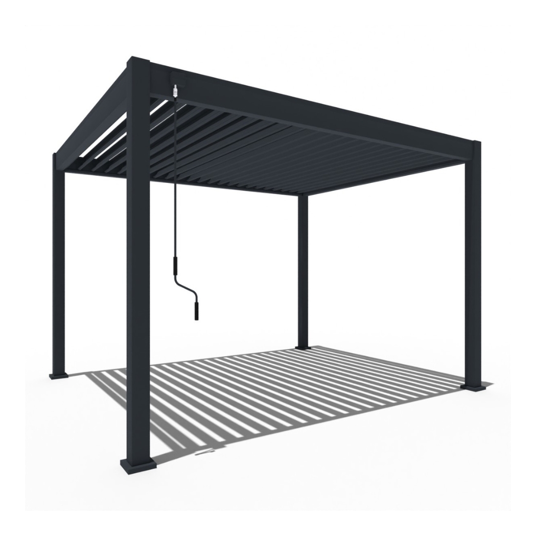 Weide Pergola Classic 3x3.6m mit Lamellendach Anthrazit – Bild 3