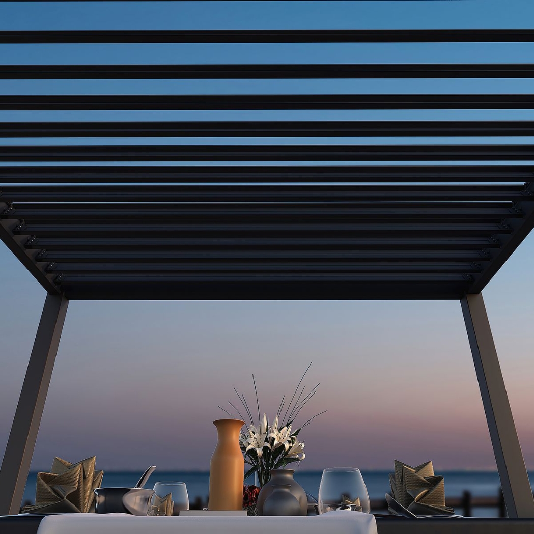 Weide Pergola Classic 3x3.6m mit Lamellendach Anthrazit – Bild 5