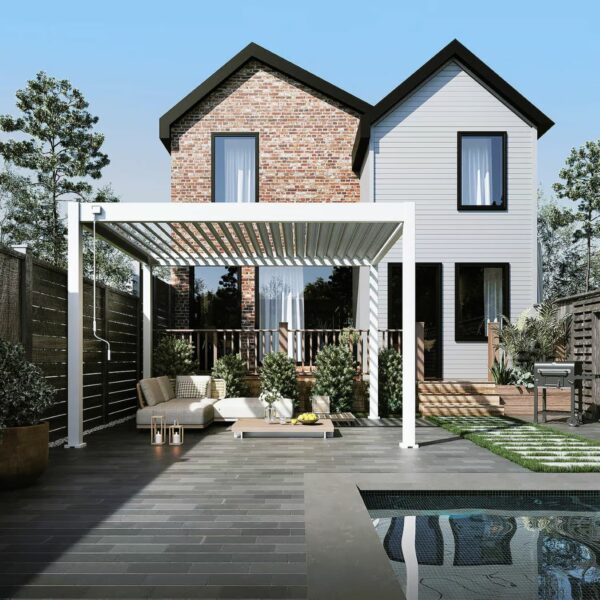 Alternative view of Weide Pergola 3x3.6m freistehend | Metall & Aluminium | Classic | Weiss