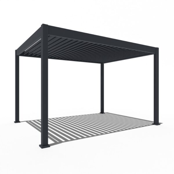Alternative view of Weide Pergola 3.6x4m | elektrisches Lamellendach & LED-Beleuchtung | Voll-Aluminium | Anthrazit