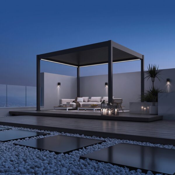 Weide elektrische Pergola 3x4m Anthrazit mit LED