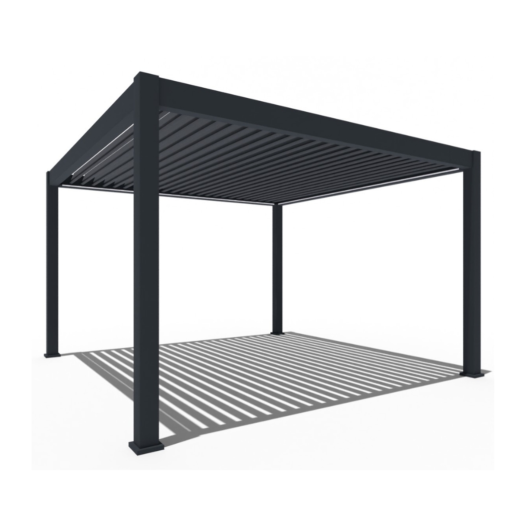 Weide elektrische Pergola 4x4m Anthrazit mit LED – Bild 3