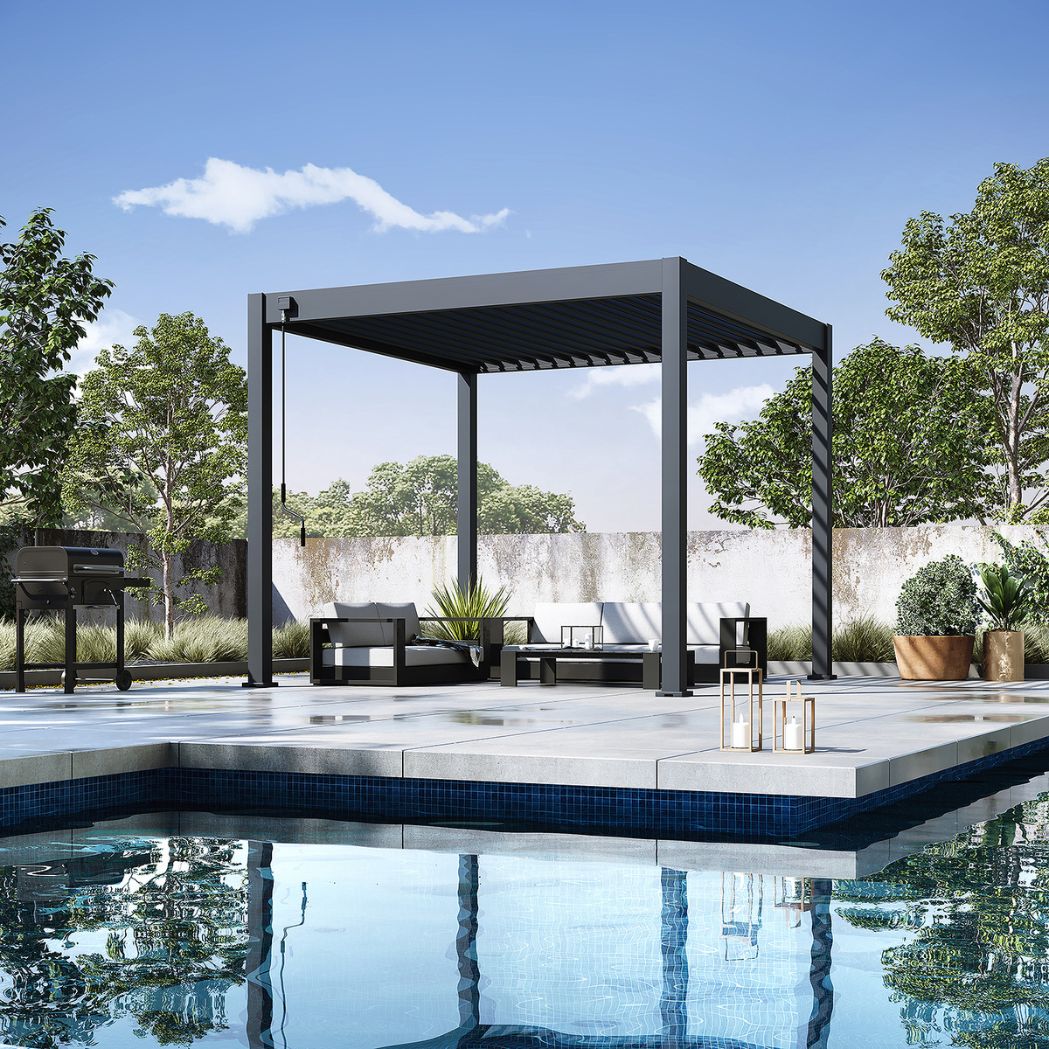 Ventaris Pergola Classic 3x3m mit Lamellendach Anthrazit – Bild 2