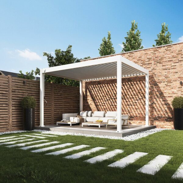Ventaris Pergola Classic 3x4m mit Lamellendach Weiss