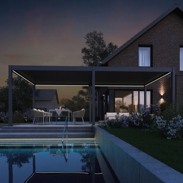 Alternative view of Weide elektrische Pergola 4x8m Anthrazit mit LED