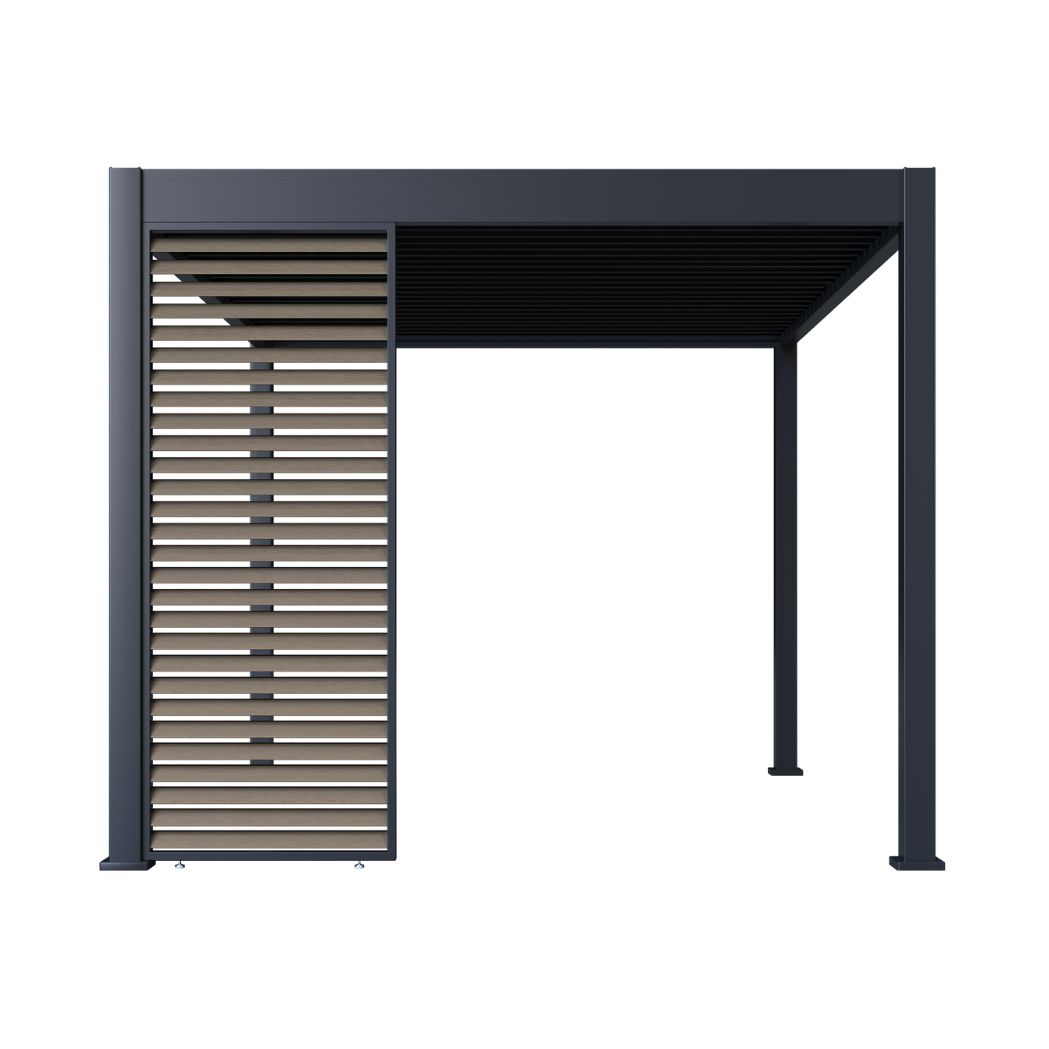 Lamellenwand in Holzoptik für Pergola anthrazit – Bild 2