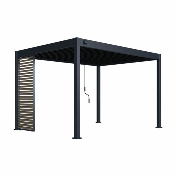 Slatted wall in wood look for pergola anthracite<span> - </span>1.13m for a 3.6m side