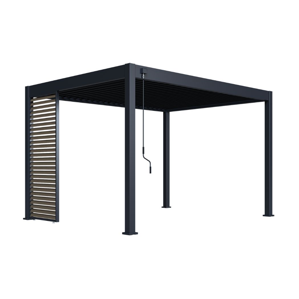 Lamellenwand in Holzoptik für Pergola anthrazit – Bild 3