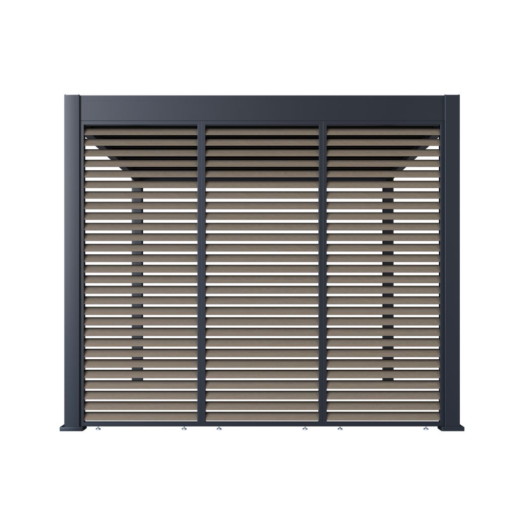 Lamellenwand in Holzoptik für Pergola anthrazit – Bild 4