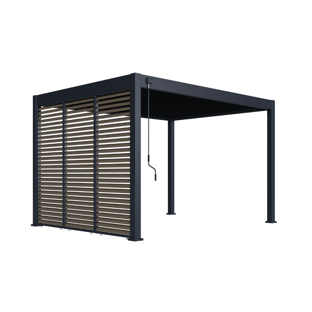 Lamellenwand in Holzoptik für Pergola anthrazit – Bild 5