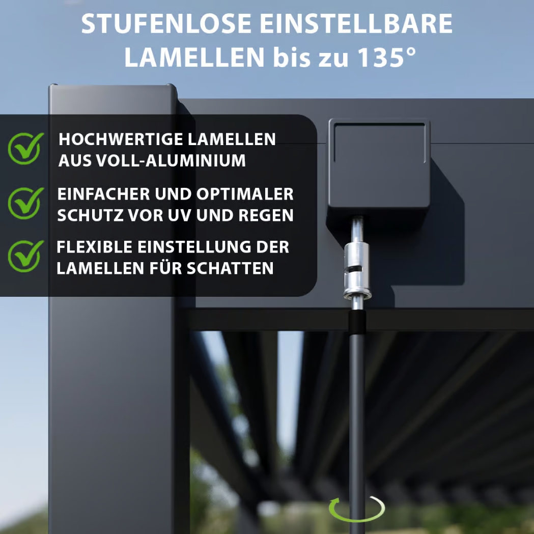 Weide Wandpergola Deluxe Plus 4x6m Anthrazit – Bild 3