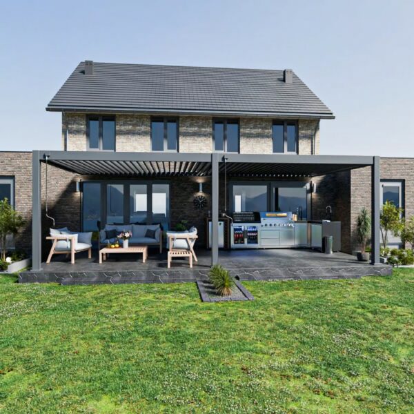 Weide Wandpergola Deluxe Plus 4x8m Anthrazit