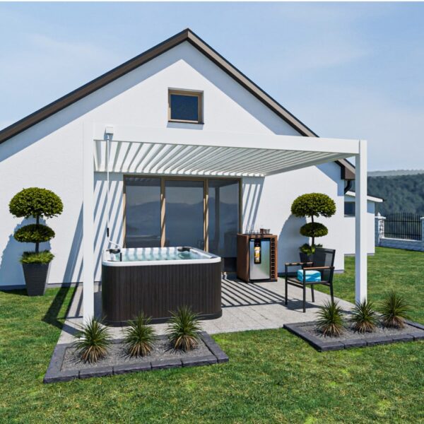 Alternative view of Weide Wandpergola 3.6x4m | Voll-Aluminium | Deluxe Plus | Weiss