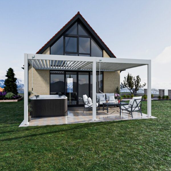 Alternative view of Weide Wandpergola 3.6x5.3m | Voll-Aluminium | Deluxe Plus | Weiss