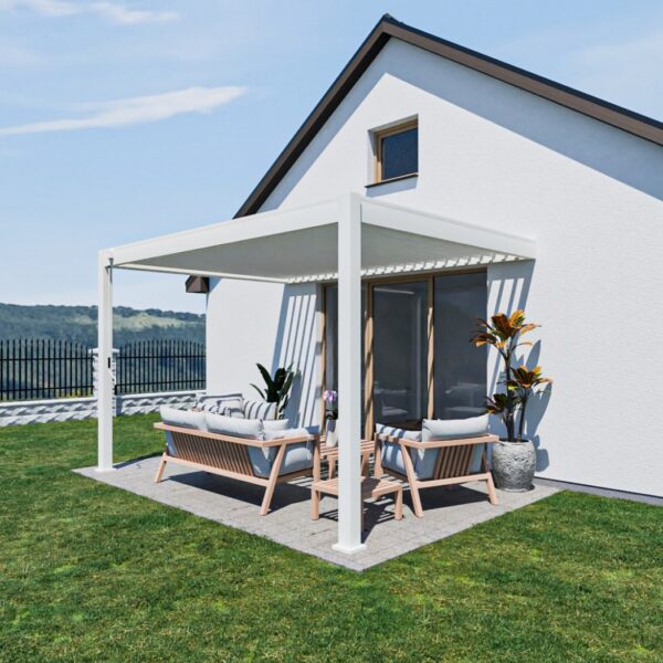 Weide Wandpergola Deluxe Plus 3x4m Weiss
