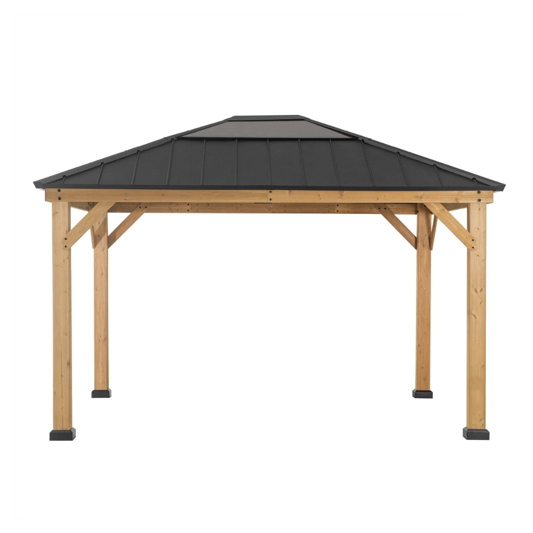 Levi Pavillon 3.36x3.94m Zedernholz Anthrazit – Bild 2