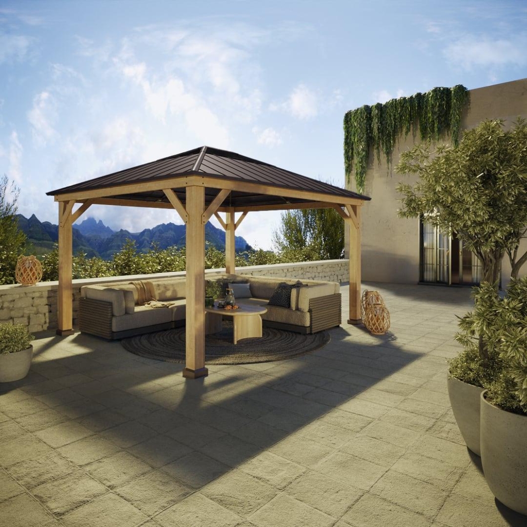 Levi Pavillon 3.36x3.94m Zedernholz Anthrazit – Bild 5