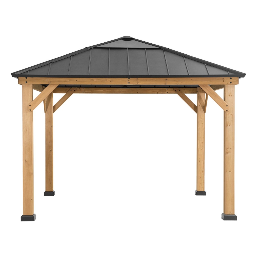 Montana Pavillon 3.36x3.36m Zedernholz Anthrazit – Bild 2