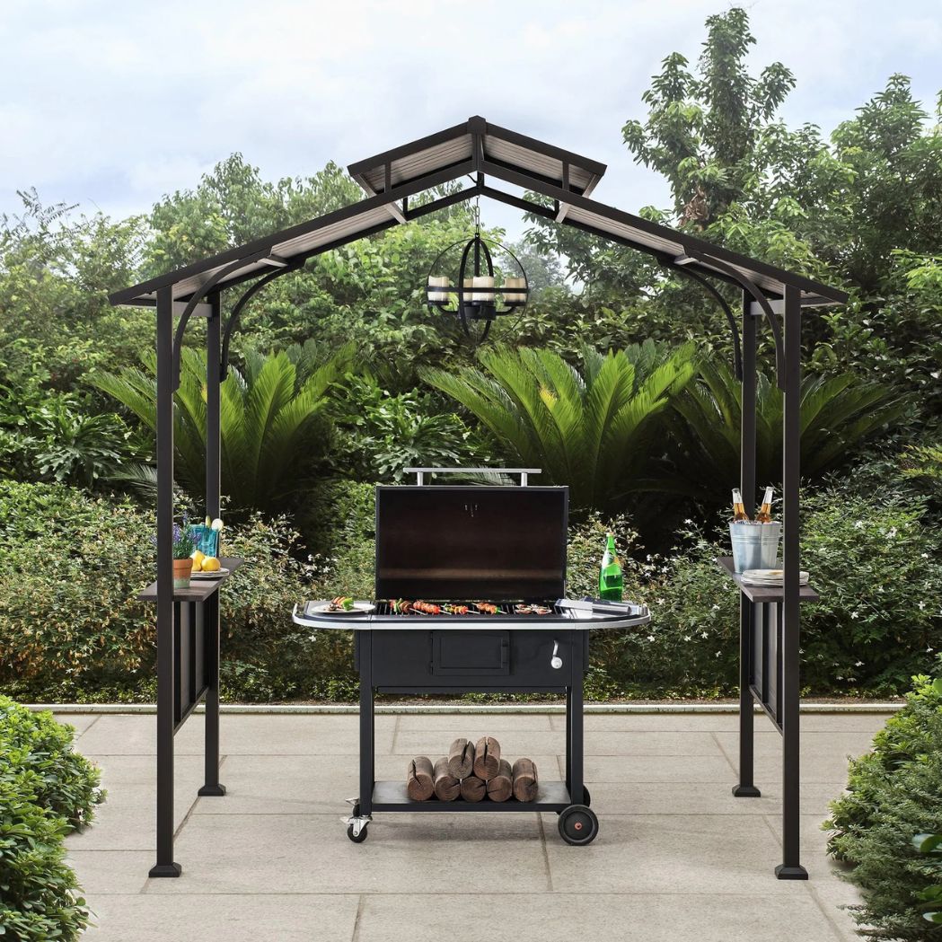 Grill Pavillon Davos 152 cm x 244 cm Anthrazit – Bild 2