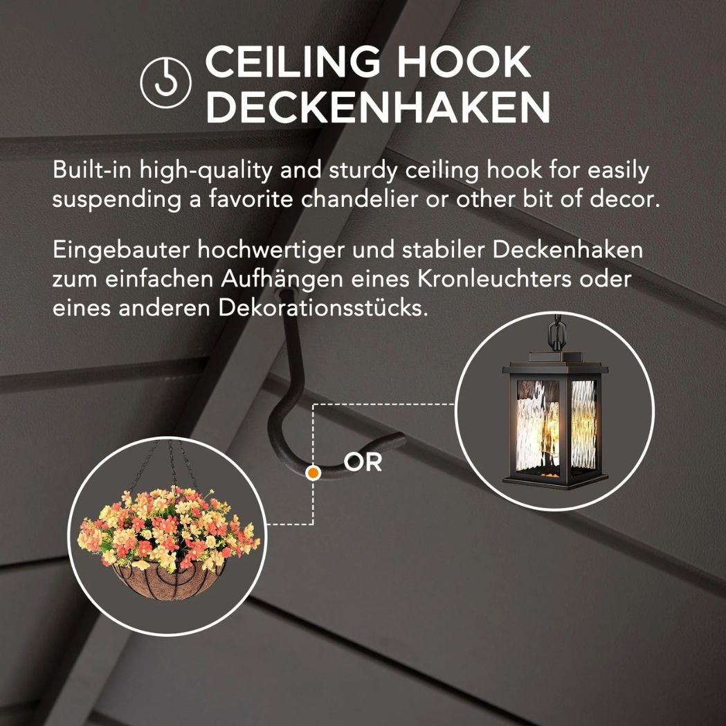 Grill Pavillon Davos 152 cm x 244 cm Anthrazit – Bild 5