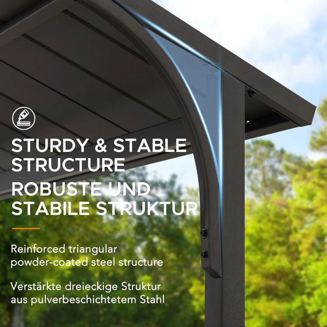 Grill Pavillon Davos 152 cm x 244 cm Anthrazit – Bild 6