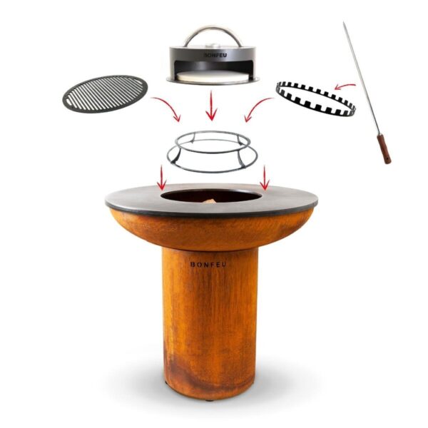 Alternative view of BonFeu BonBiza XL (geschlossen) Rost Grill-Feuerschale