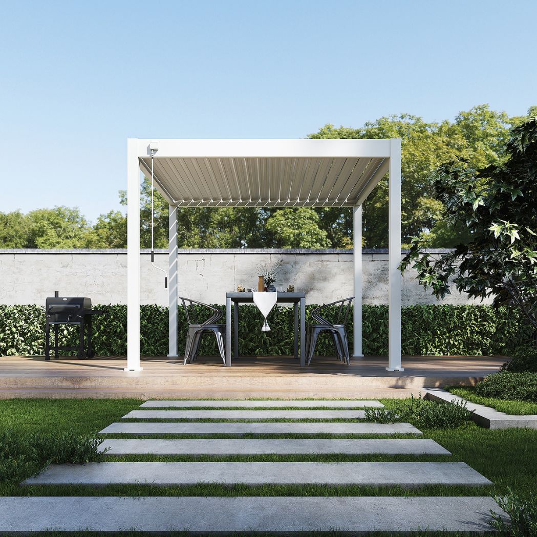 Ventaris Pergola Classic 3x3m mit Lamellendach Weiss – Bild 4