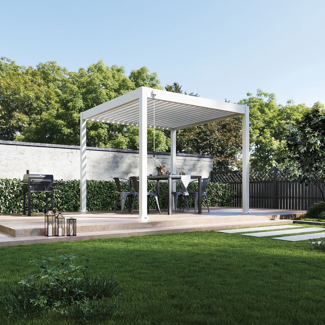 Ventaris Pergola Classic 3x3m mit Lamellendach Weiss – Bild 3