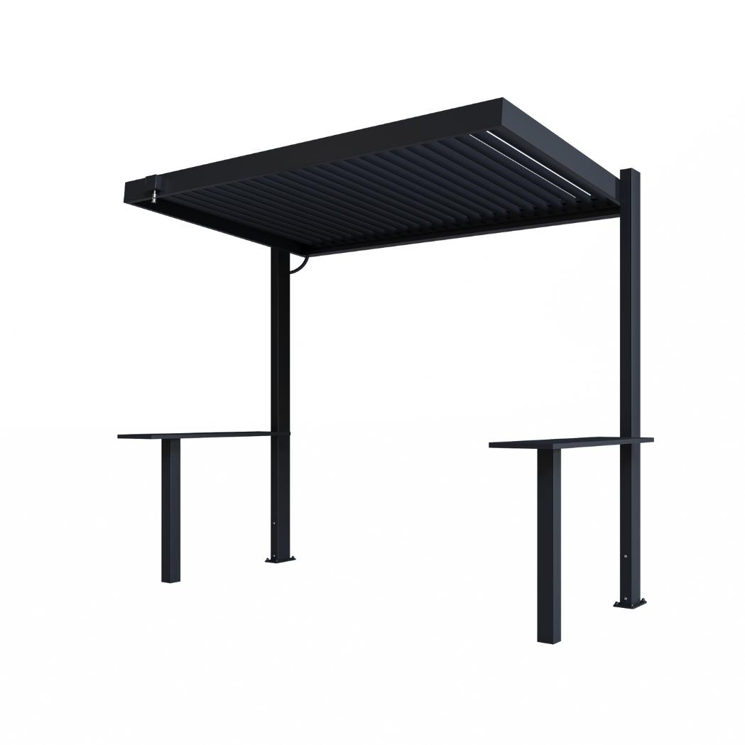 Ventaris BBQ-Grillpavillon 2.80 x 1.50m aus Aluminium mit verstellbaren Lamellen – Bild 3