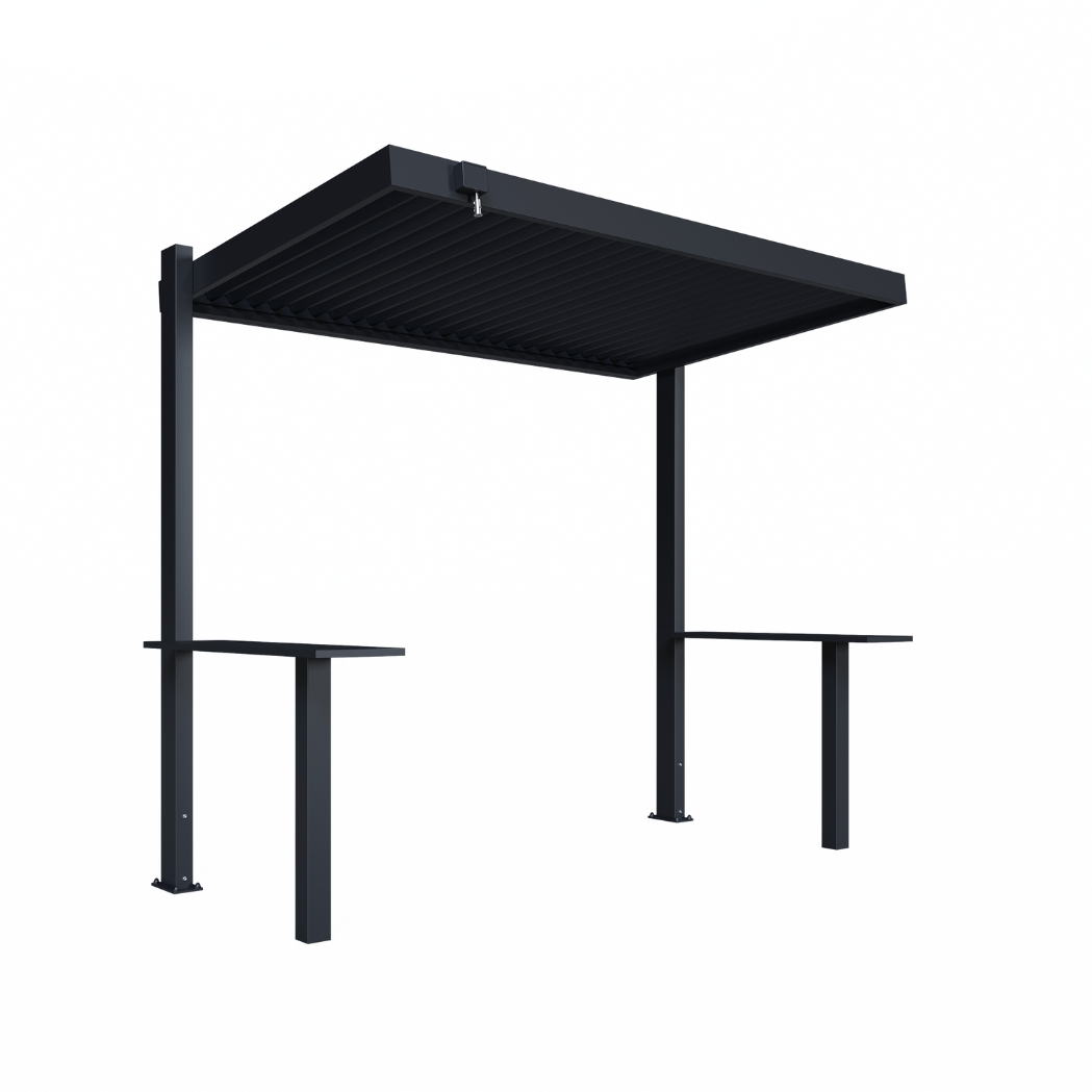 Ventaris BBQ-Grillpavillon 2.80 x 1.50m aus Aluminium mit verstellbaren Lamellen – Bild 4