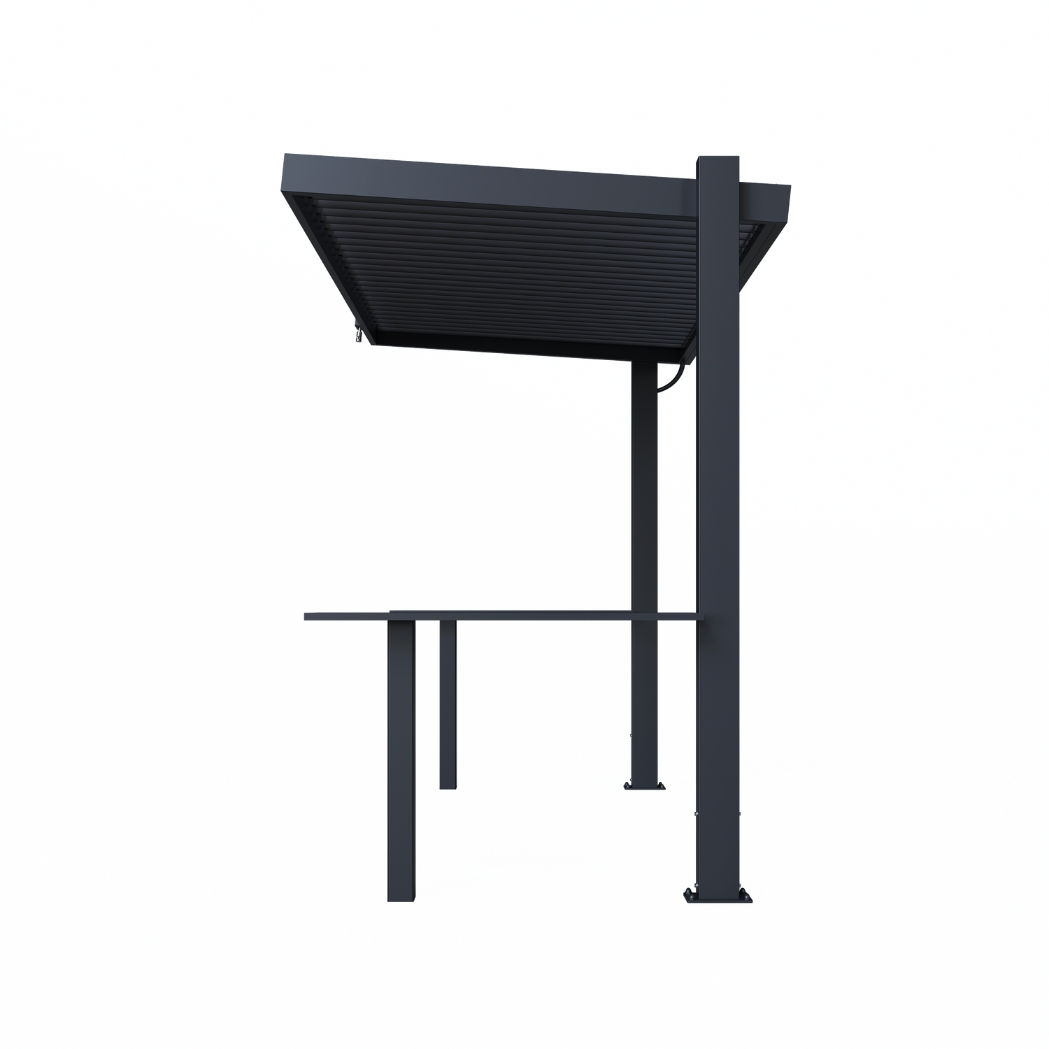 Ventaris BBQ-Grillpavillon 2.80 x 1.50m aus Aluminium mit verstellbaren Lamellen – Bild 6