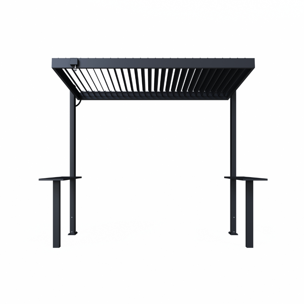 Ventaris BBQ-Grillpavillon 2.80 x 1.50m aus Aluminium mit verstellbaren Lamellen – Bild 7