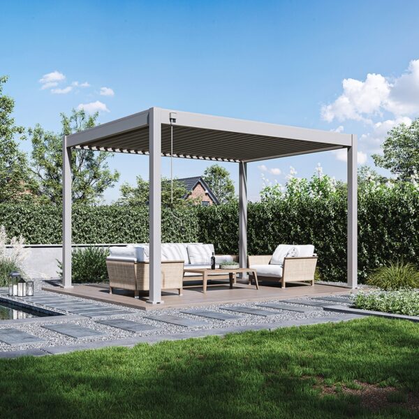 Weide Pergola Classic 3x4m mit Lamellendach Sand