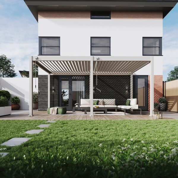 Alternative view of Weide Pergola 3x5.3m freistehend | Metall & Aluminium | Classic | Ivory Sand