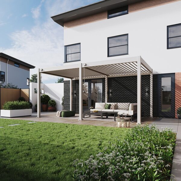 Weide Pergola Classic 3x5.3m mit Lamellendach Sand