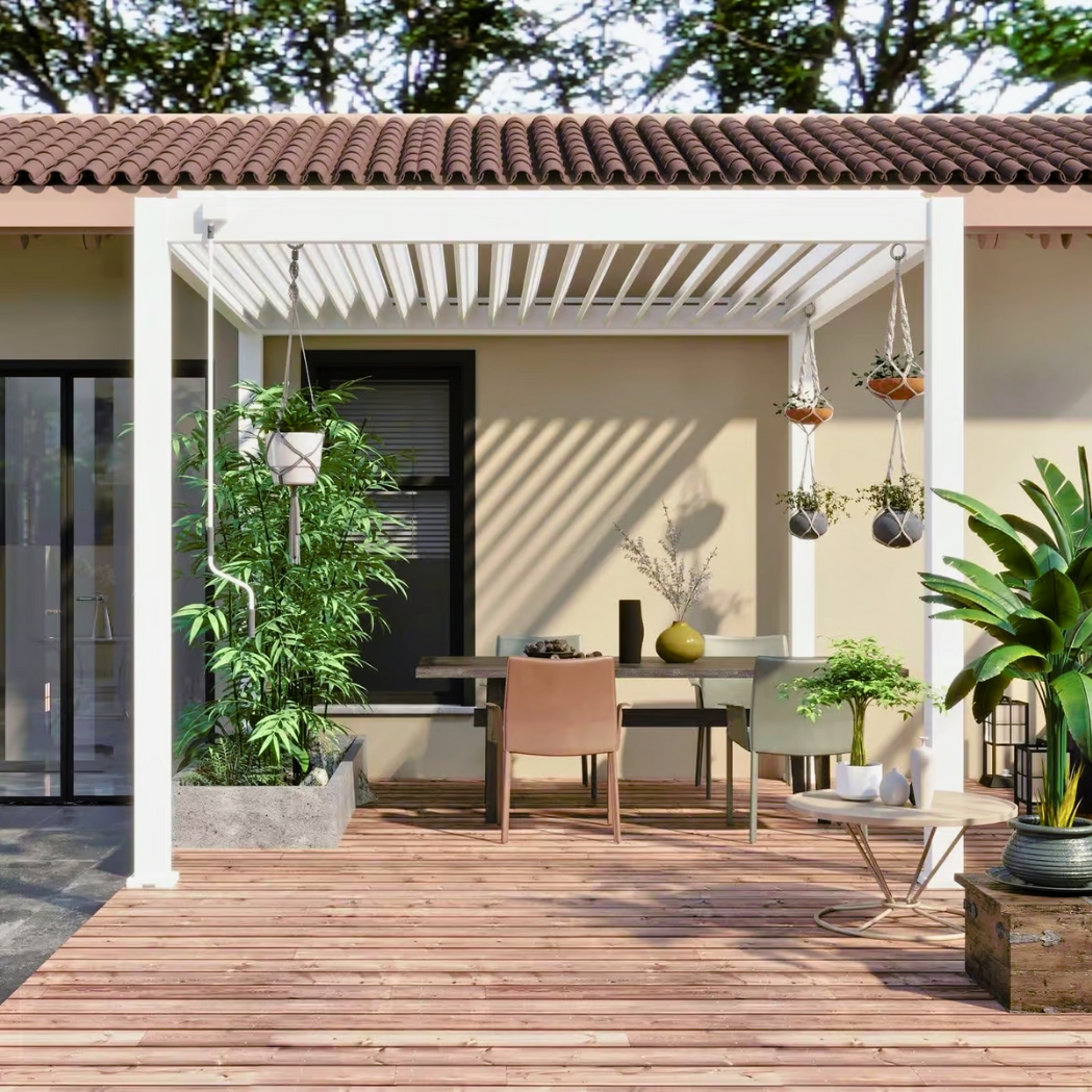 Ventaris Pergola Classic 3x3m mit Lamellendach Weiss – Bild 2