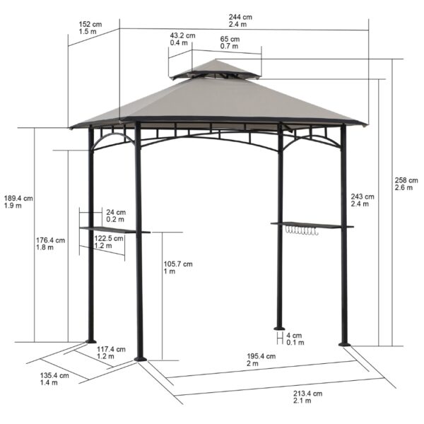 Alternative view of Grill Pavillon Linas 152 cm x 244 cm Grau