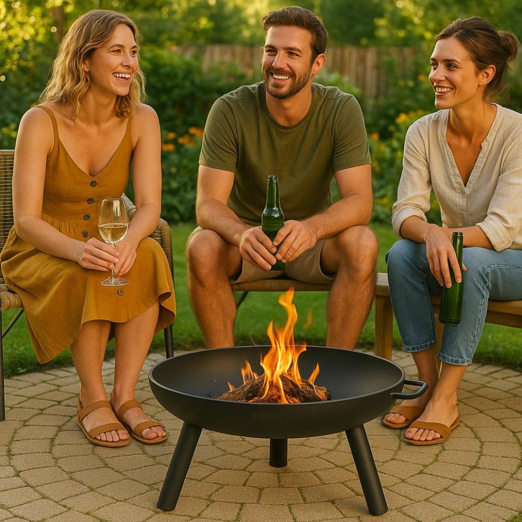 HEAT Feuerschale Classic Ø60 cm Fuss & Handgriff Schwarz – Bild 2