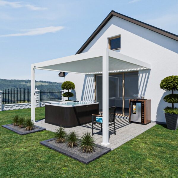 Weide Wandpergola Deluxe Plus 3x3.6m Weiss