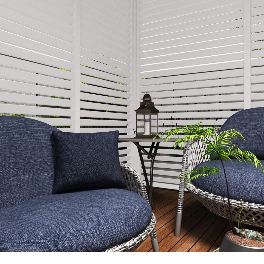 Lamellenwand mit drehbaren Lamellen in Weiss – Bild 2