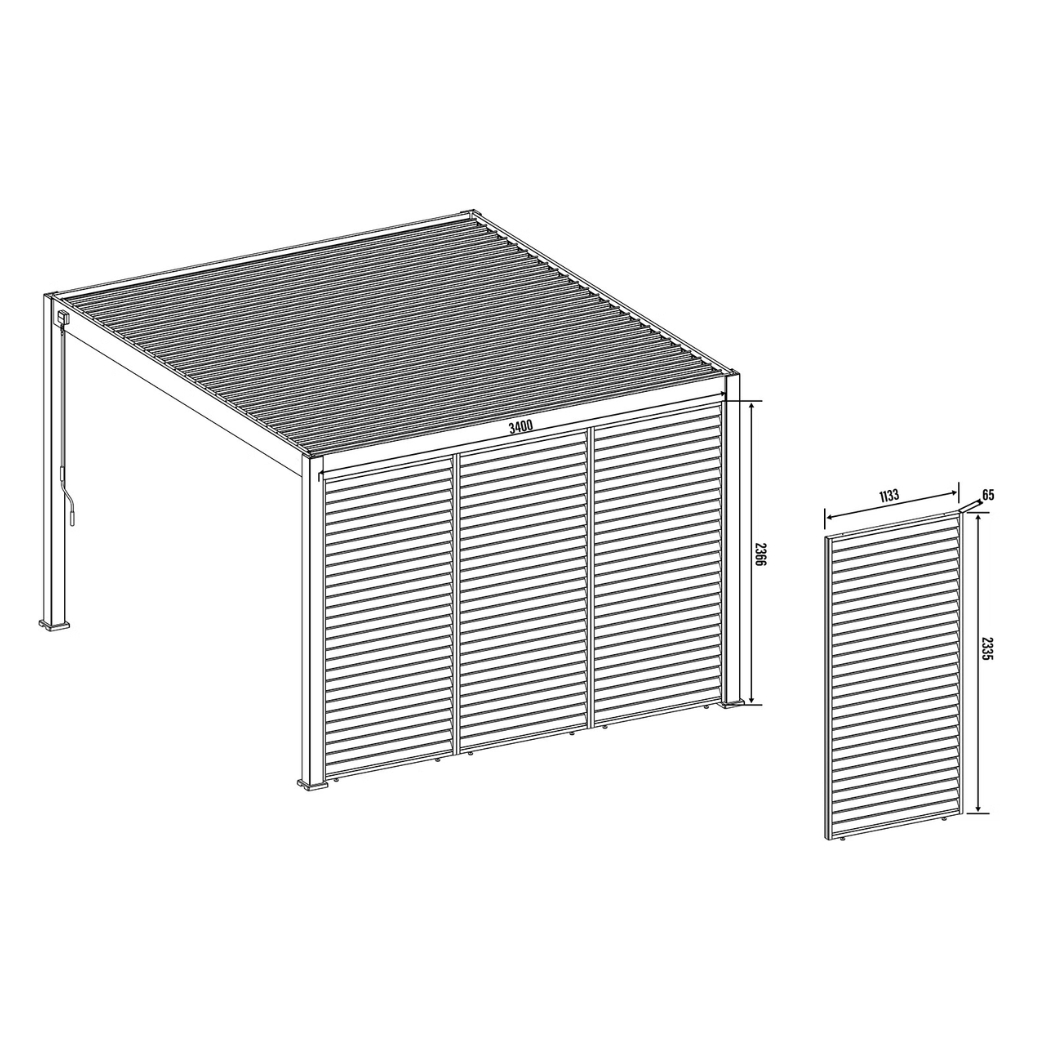 Lamellenwand mit drehbaren Lamellen in Weiss – Bild 5